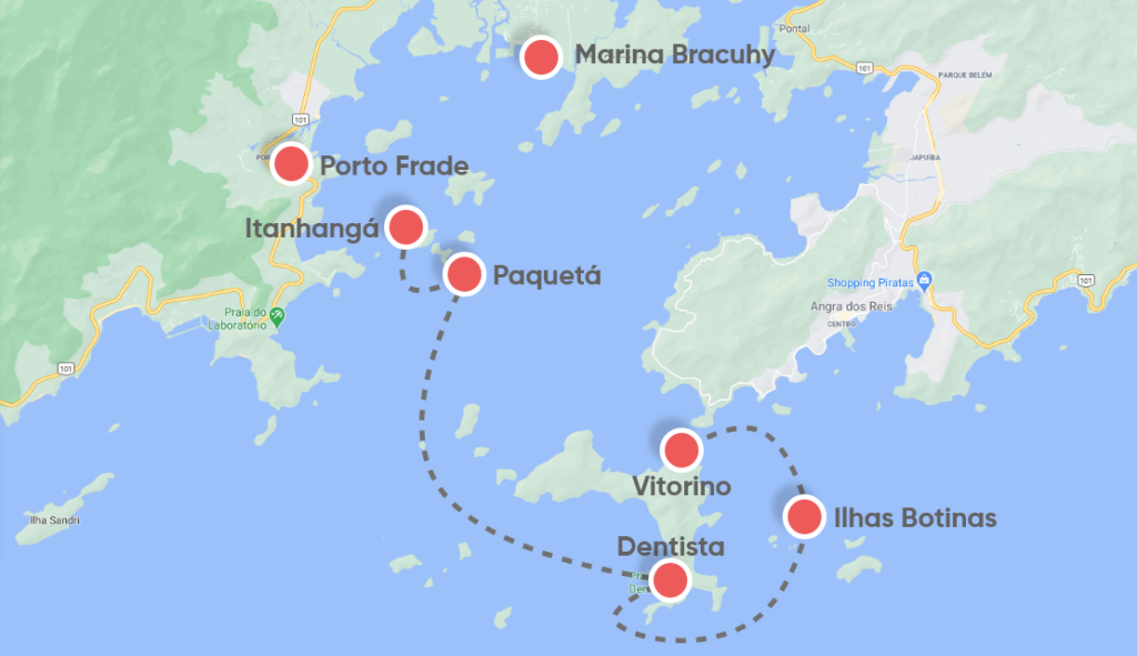 Mapa Itanhangá até Dentista